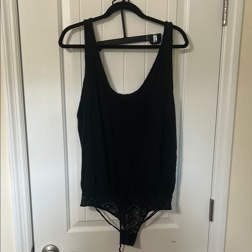 Free People Black Bodysuit